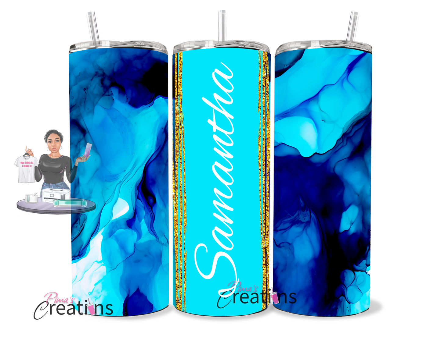 Tye dye custom tumbler