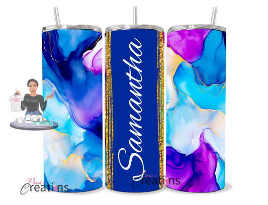 Tye dye custom tumbler