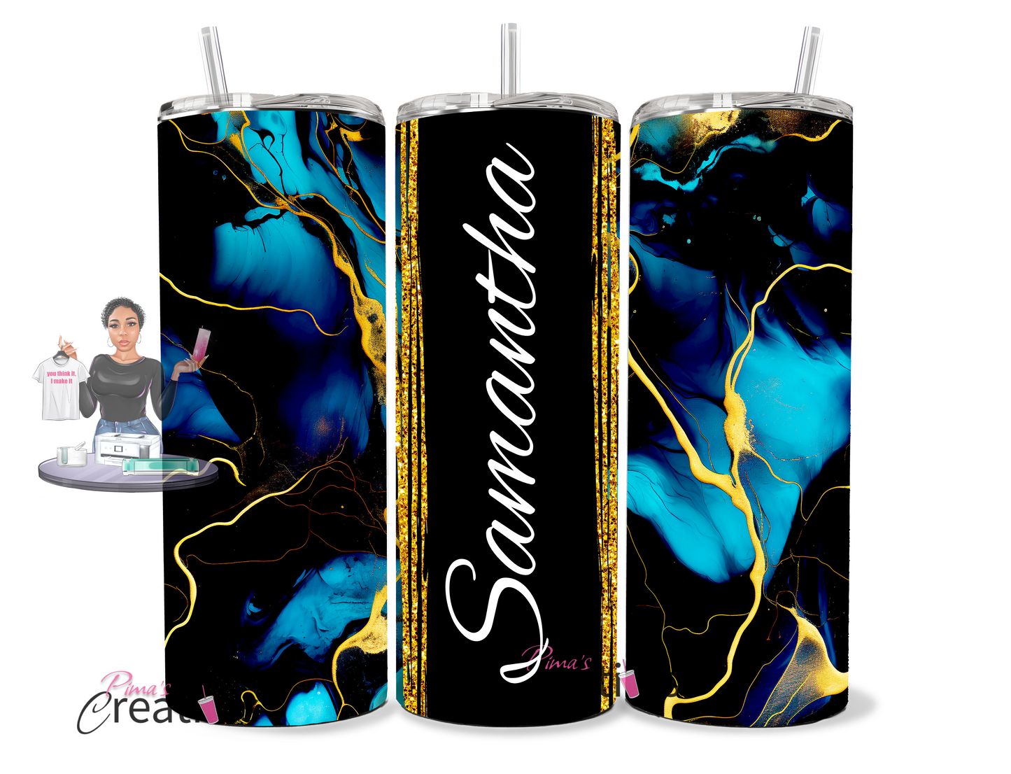 Tye dye custom tumbler