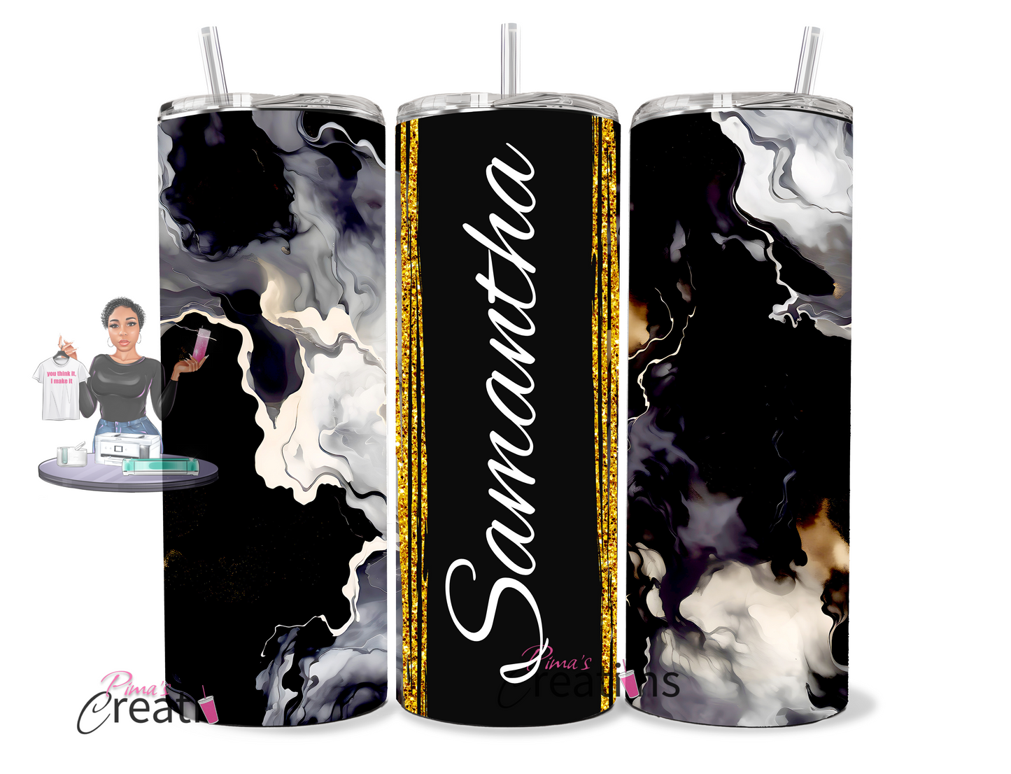 Tye dye custom tumbler