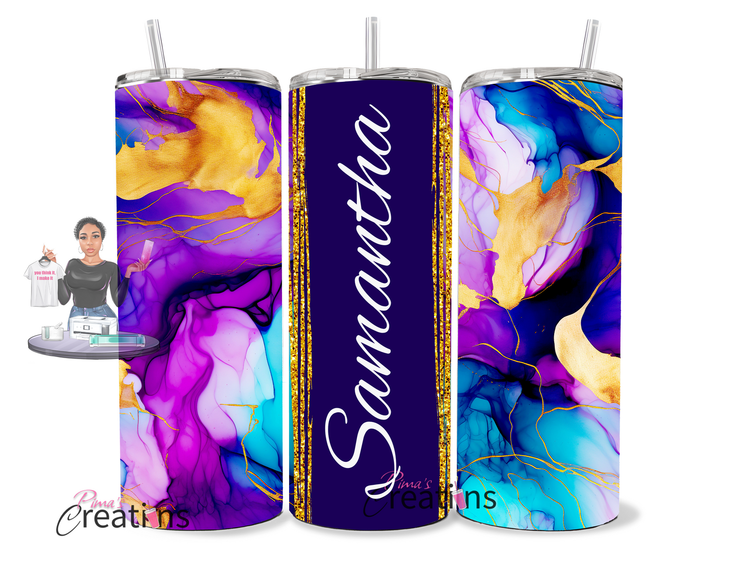 Tye dye custom tumbler