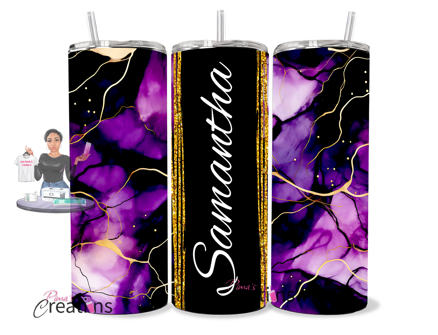 Tye dye custom tumbler